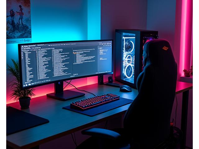 Modern ve ergonomik oyun geliştirme istasyonları.