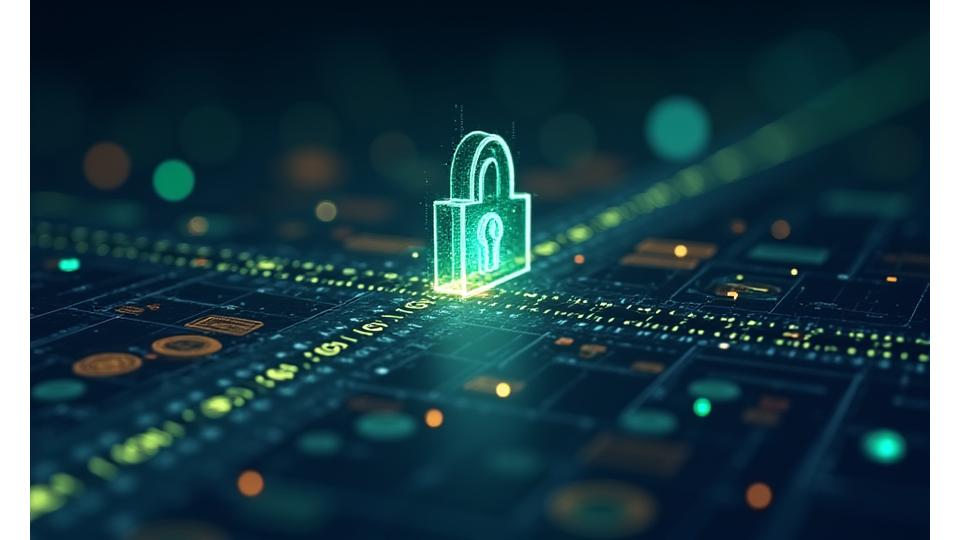 Neon parıltılarla vurgulanmış kripto para birimi ve finansal göstergelerin şeffaf, soyut bir dijital arayüzü.