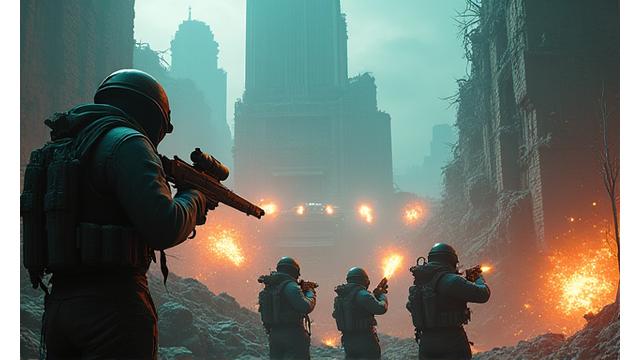 Fortress Frontiers adlı multiplayer battle royale oyunundan savaş sahnesi